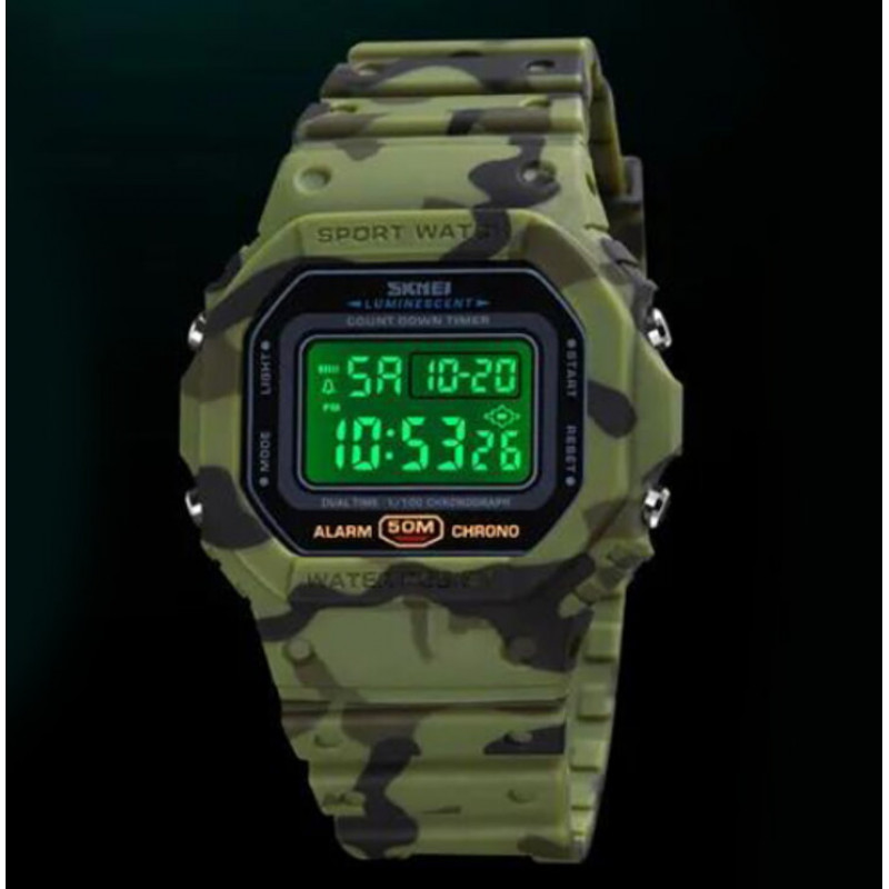 Годинники наручні SKMEI 1628CMGN, CAMO GREEN, 10258