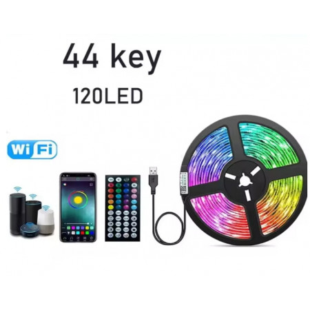 Світлодіодна стрічка з bluetooth та керуванням з телефону + 5 метрів, APP BT, 7995
