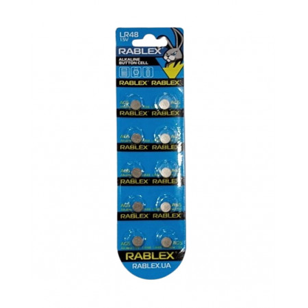 Батарейки-таблетки Rablex LR48/AG5/1.5V блістер 10шт.
