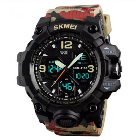 Годинники наручні SKMEI 1155BAG, ЧЕРВОНА КАМУФЛЯЖ, 9732