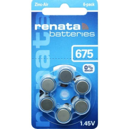 Батарейки-таблетки Renata ZA 675 / 1.45V / 6 шт. на блістері
