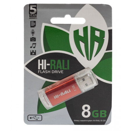 USB флеш накопичувач Hi-Rali 8GB, HI-8GBVCRD (Гарантія 3 роки)