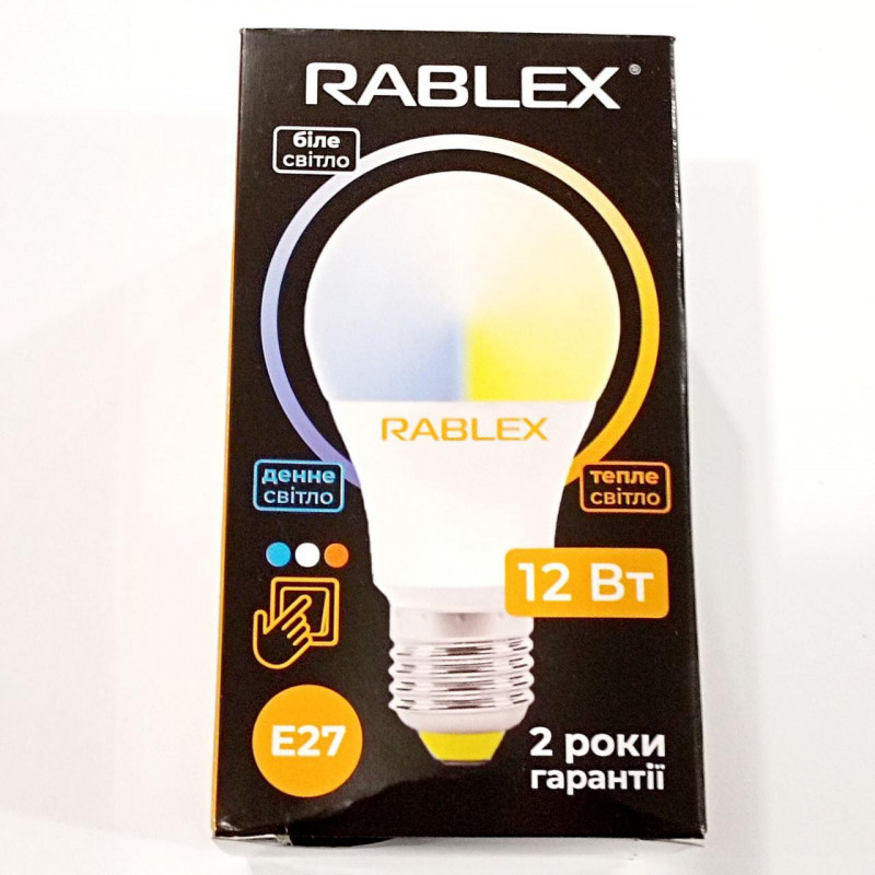 Світлодіодна LED лампочка Rablex RB506 з рег. кольору світіння/ E27 / 12Вт/ 3000K-6200K