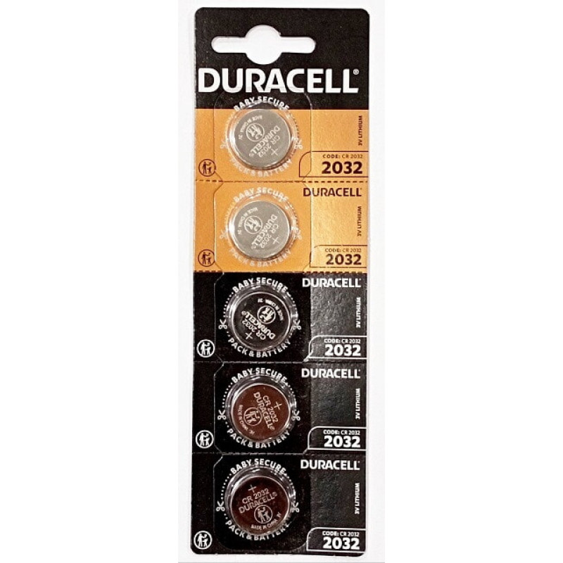 Батарейки-таблетки Duracell CR2032 / 3V блістер 5 шт.