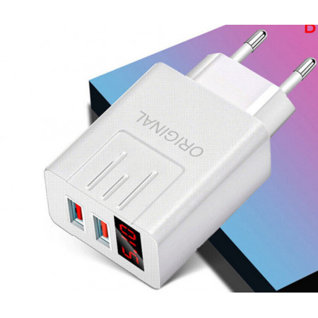 СЗУ Мережева зарядна пристрій PD APD-2S, 2*USB, LED