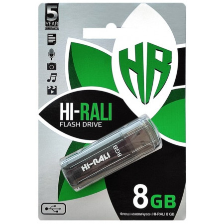 USB флеш накопичувач Hi-Rali 8GB/ HI-8GBSTBK (Гарантія 3 роки)