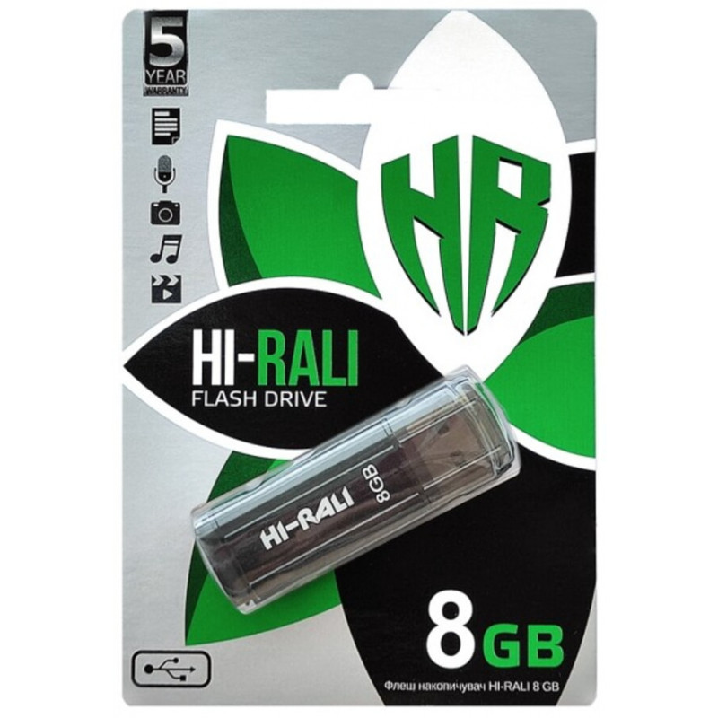 USB флеш накопичувач Hi-Rali 8GB/ HI-8GBSTBK (Гарантія 3 роки)