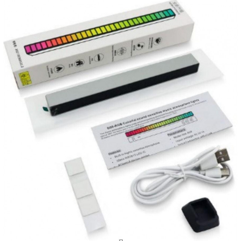 Світлодіодний еквалайзер D08 - RGB, активується музикою, 32-бітний VU