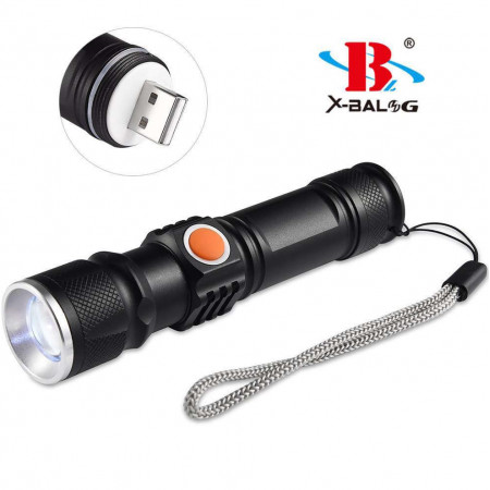 Ручний ліхтар X-Balog BL-515, Li-ion 18650, Zoom, ЗУ USB