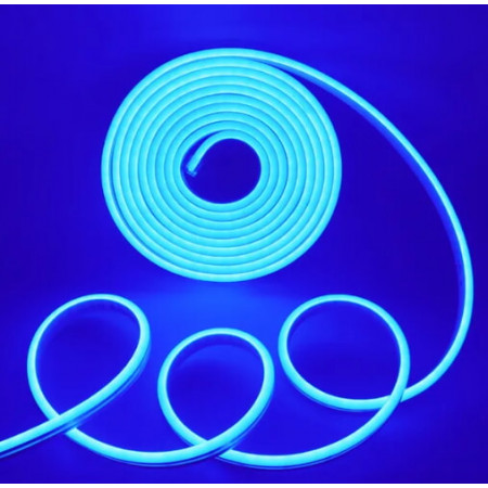 Силіконова стрічка LED NEON Синя 5м 12V-220V /0740