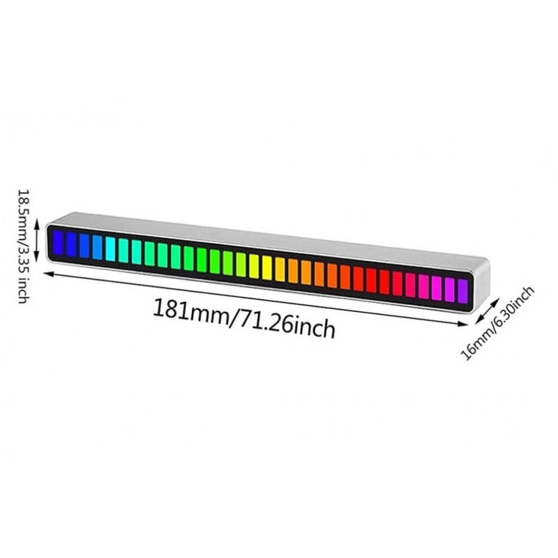 Світлодіодний еквалайзер D08 - RGB, активується музикою, 32-бітний VU