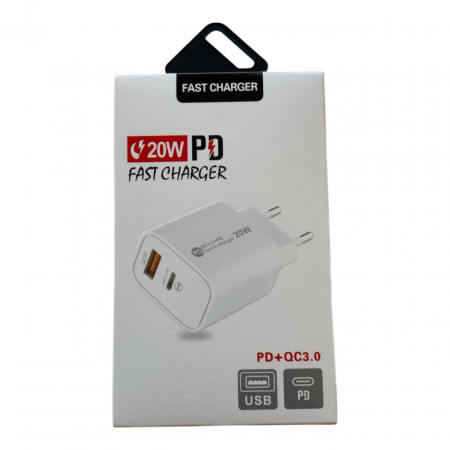 СЗУ Мережева зарядна пристрій PD+QC3.0 20W A-113