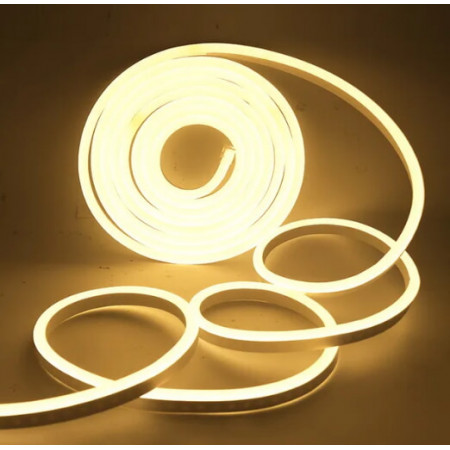 Силіконова стрічка LED NEON Жовта 5м 12V-220V /0729