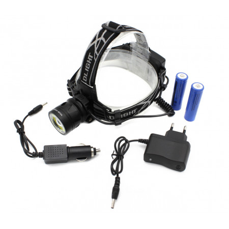 Налобний фонар PL126, Акк., T6 LED, Zoom, автомобільна зарядка