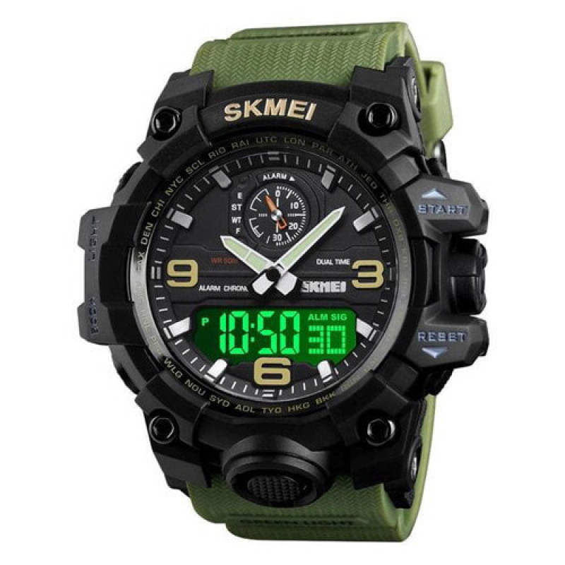 Годинники наручні SKMEI 1586AG, ARMY GREEN, 9767