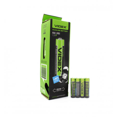 Батарейка Videx LR3/AAA / Лужна / 60шт. в пачці