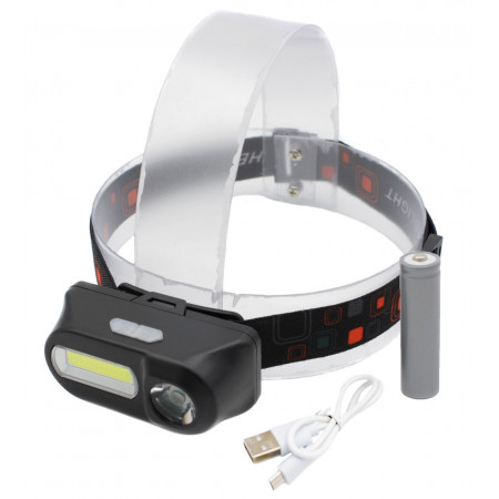 Налобний ліхтар Bailong BL-1804, PL185, LED+COB, акумулятор 18650, micro USB