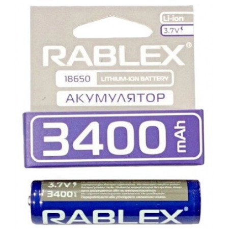 Акумулятор Rablex 18650 Li-ion 3400mAh з ЗАХИСТОМ Li-ION 3.7v