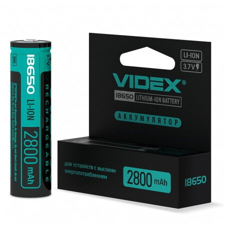 Акумулятор Videx 18650 Li-ion 2800mAh 3.7V З ЗАХИСТОМ !!