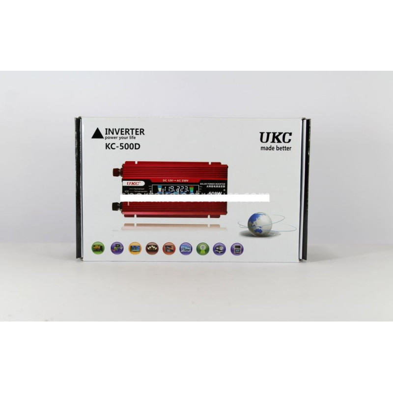 Інвертор перетворювач UKC AC/DC KC-500D 500W 12V + lcd / 3738