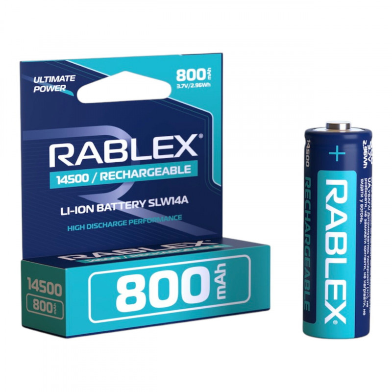 Акумулятор Rablex 14500 Li-ion 800mAh Li-ION 3.7v