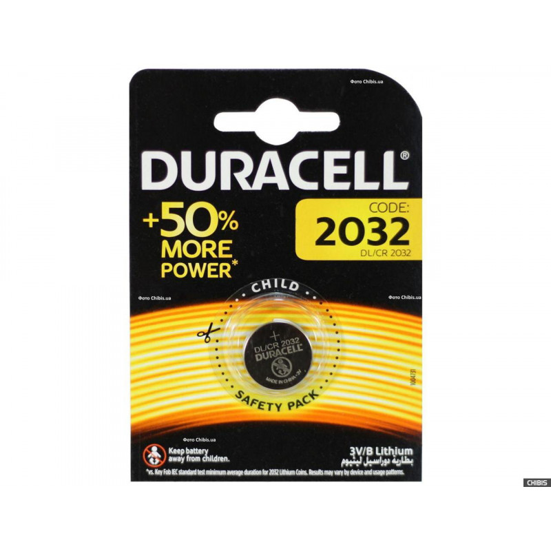 Батарейки-таблетки Duracell CR2032 / 3V блістер 5 шт.