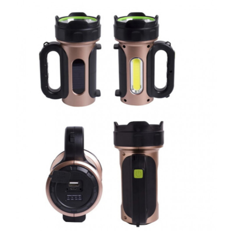 Ручний фонар T93-LED+COB, Білий, Червоний, powerbank, Li-Ion акум., сон., батарея, ЗУmicroUSB,