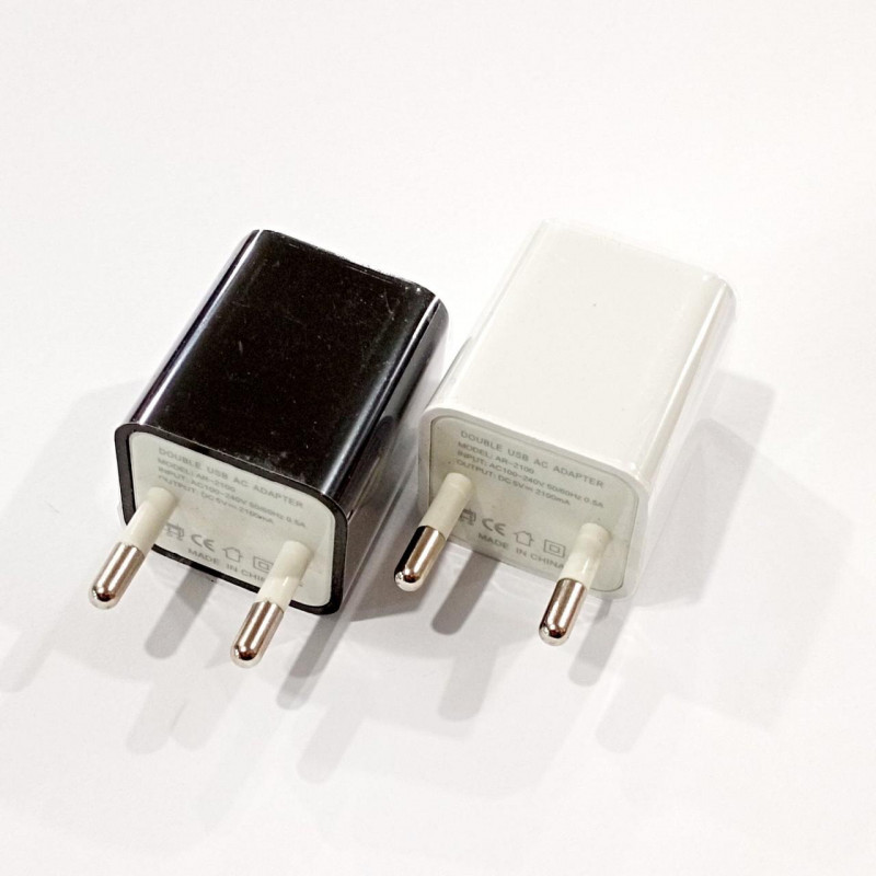 СЗУ Мережевий Зарядний Пристрій USB x 2 "КУБИК" 2100, 2106