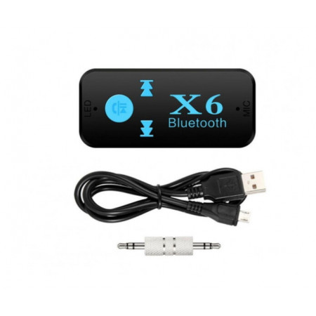 Бездротовий адаптер AUX Bluetooth-приймач BT-X6 / 3,5ММ JACK, HANDSFREE В АВТО / 6948