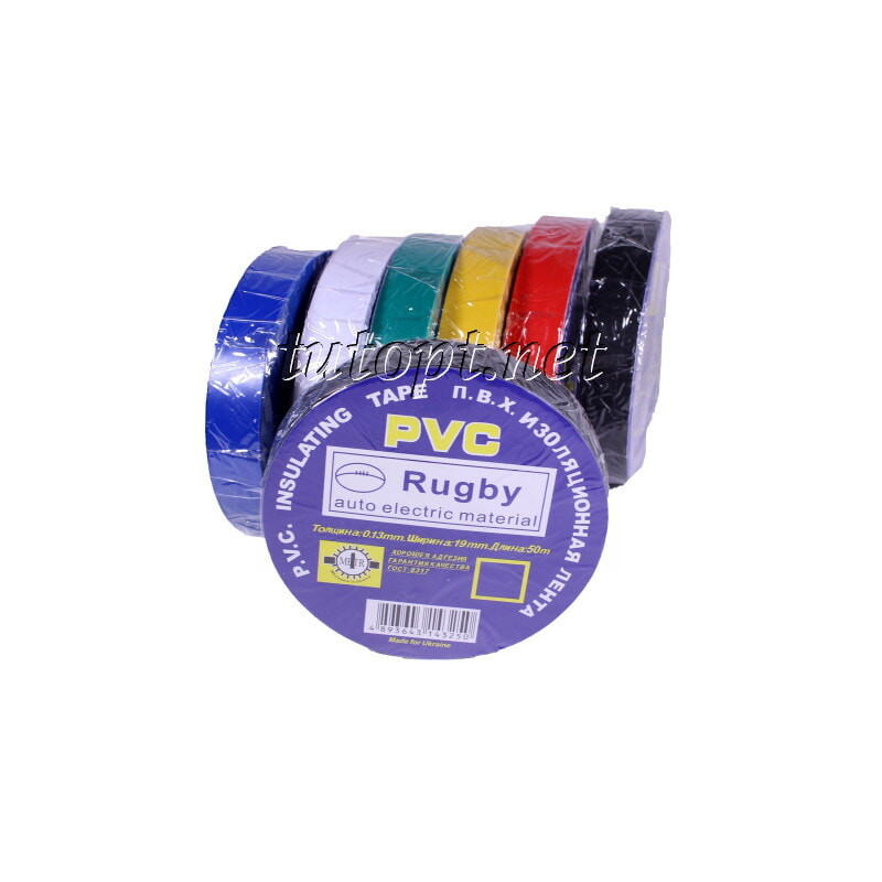 Ізоляційна стрічка Rugby / PVC / 50 м асорті (реальний метраж менше)