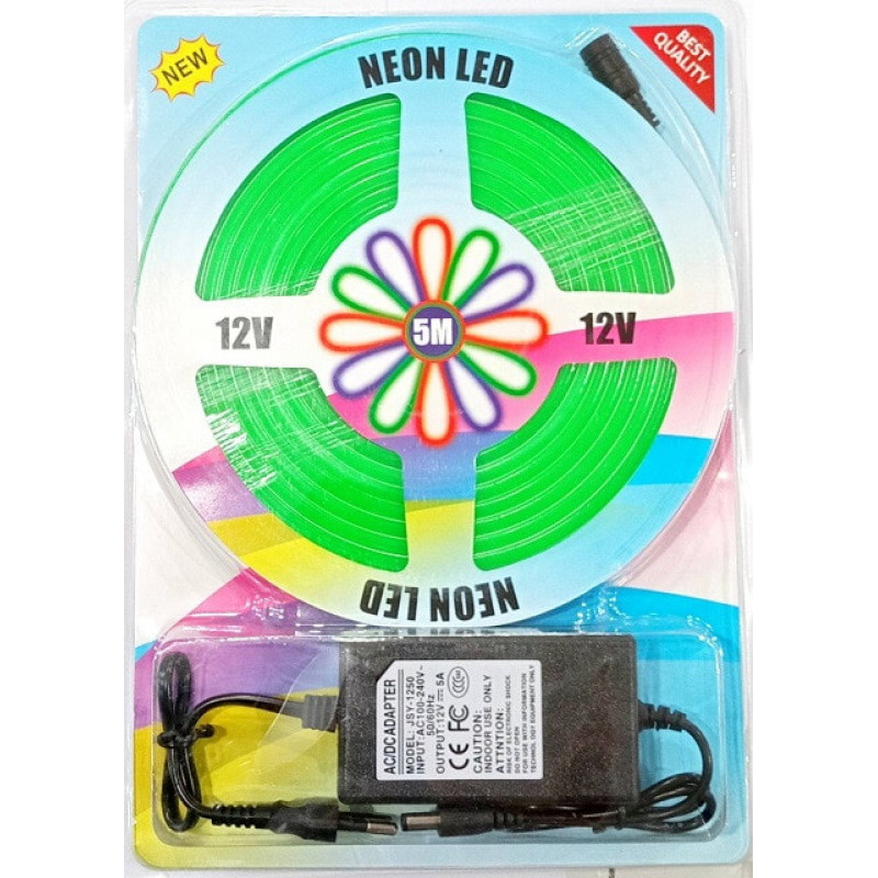 Силіконова LED NEON стрічка Зелена 5 м 12V-220V /0764