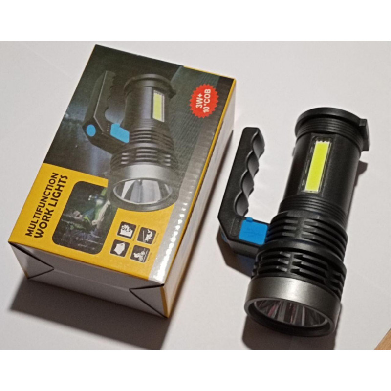 Ручний ліхтар BL-8205, вбудований акум, USB, індикатор зарядки
