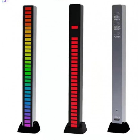 Світлодіодний еквалайзер D08 - RGB, активується музикою, 32-бітний VU