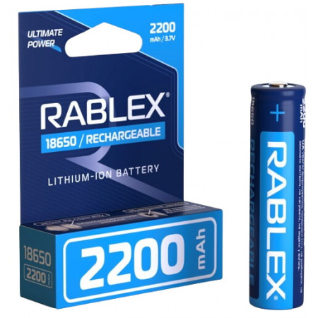 Акумулятор Rablex 18650 Li-ion 2200mAh з ЗАХИСТОМ 3.7v