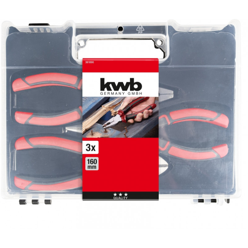 Набір плоскогубців KWB, 160 мм, 3 шт, KWB (381090)