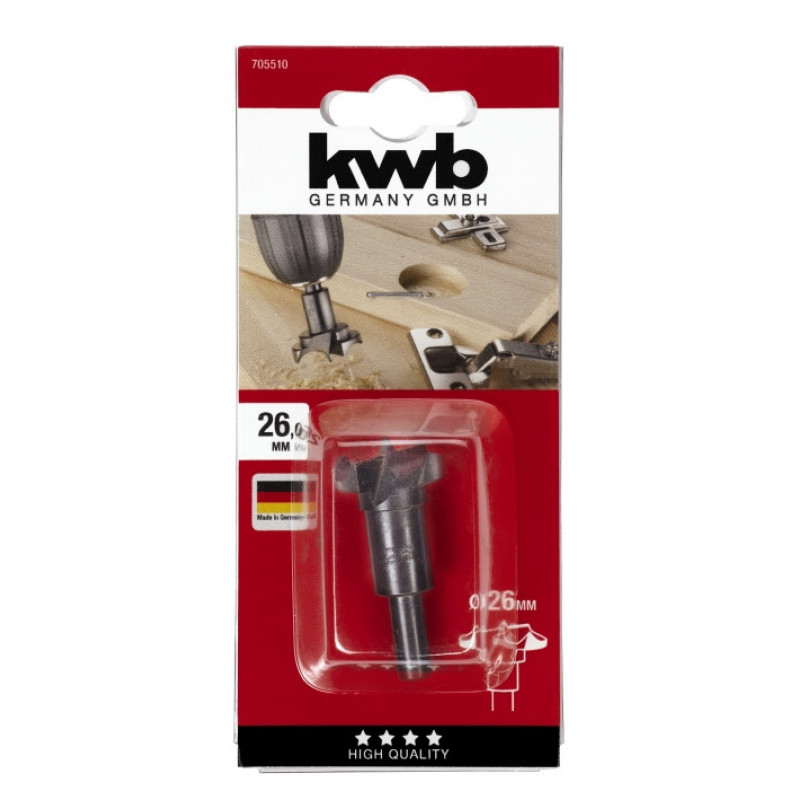 Свердло для отворів під шарнири 26 мм, KWB (705510)