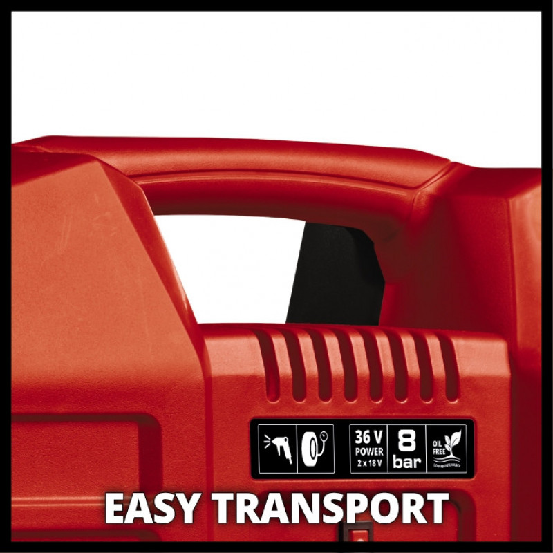 Компресор акумуляторний Einhell TE-AC 36/8 Li OF Set - Solo (4020440)