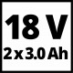 Акумулятор + зарядний пристрій на два акум. Einhell 18V 2x3.0Ah Twincharger Kit (4512083)