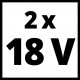 Аккумуляторы + зарядное устройство на два аккумулятора Einhell 18V 2x4.0Ah Twincharger Kit (4512112)