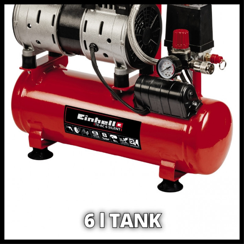 Компресор повітряний Einhell TE-AC 110/6 Silent Plus (4020600)
