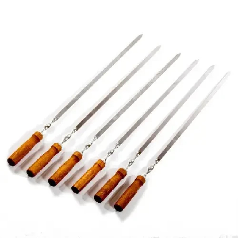 Набір шампурів Mzavod з дерев'яною ручкою 580х10х2мм 6шт в чохлі