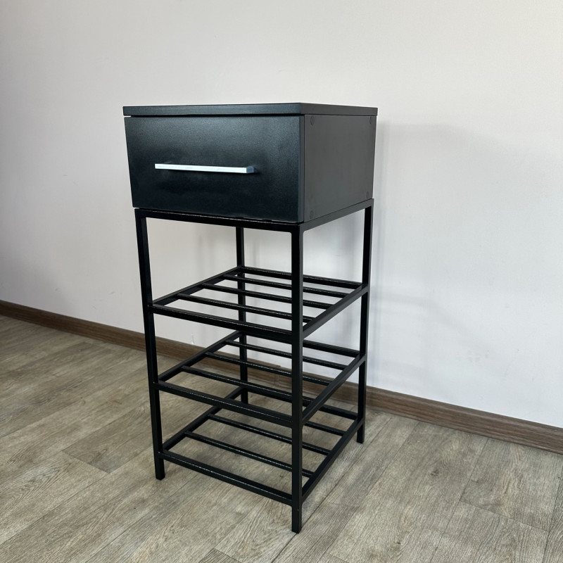 Приставна полиця для взуття Осло на 3 полиці чорний 0-5-9005