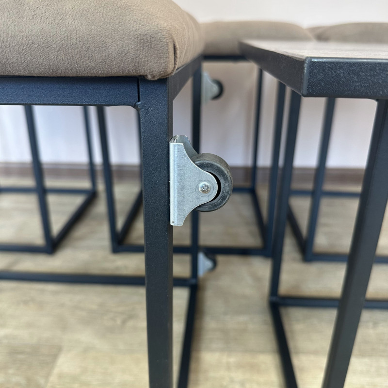 Пуф-трансформер 5в1 Остін-4 зі столиком велюр коричневий/горіх каліфорнійський 1-4-9005