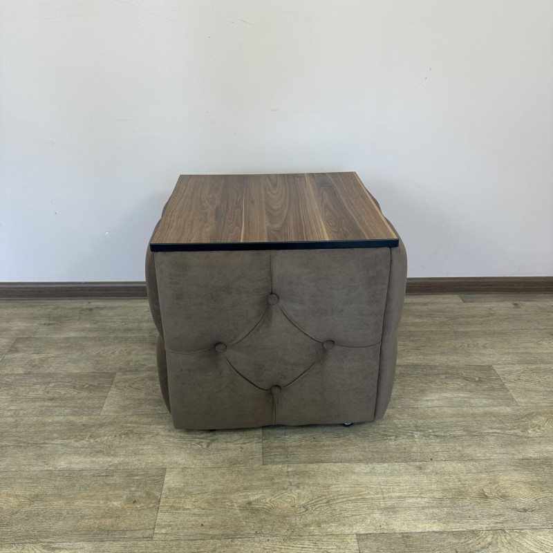 Пуф-трансформер 5в1 Остін-1 зі столиком велюр коричневий/горіх каліфорнійський 1-4-9003