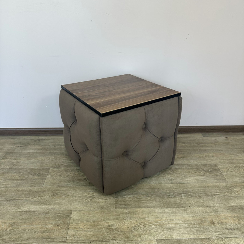 Пуф-трансформер 5в1 Остін-1 зі столиком велюр коричневий/горіх каліфорнійський 1-4-9003