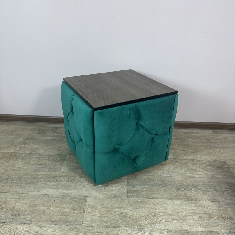Пуф-трансформер 5в1 Остін-1 зі столиком велюр смарагдовий/ріголетто темний 8-1-9005
