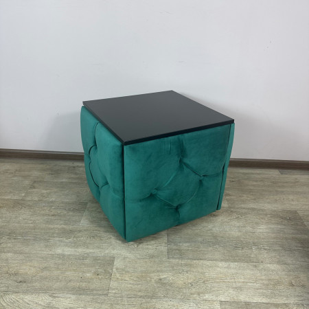 Пуф-трансформер 5в1 Остін-1 зі столиком велюр смарагдовий/чорний 8-5-9003