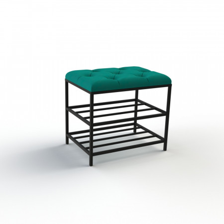 Банкетка для взуття Женева-1 50 см велюр смарагдовий 8-0-9005