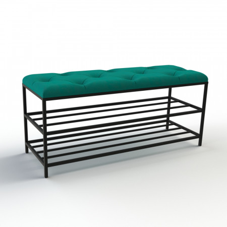 Банкетка для взуття Женева-1 100 см велюр смарагдовий 8-0-9005