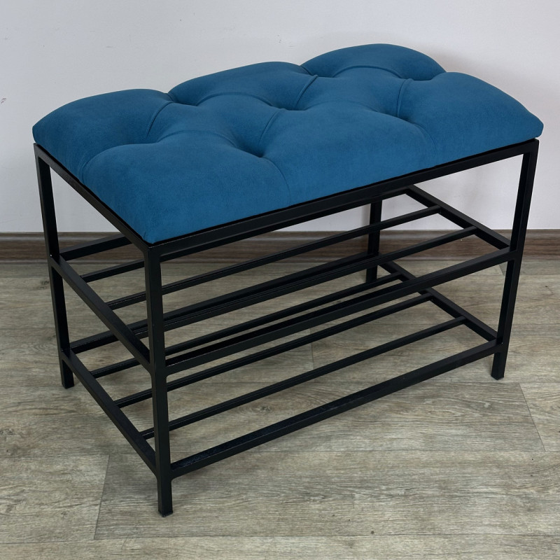 Банкетка для взуття Женева-1 50 см велюр бірюзовий 2-0-9005